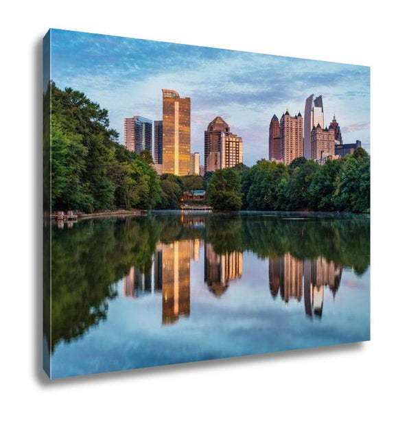 Gallery Wrapped Canvas, Skyline Of Downtown Atlantgeorgifrom Piedmont Park