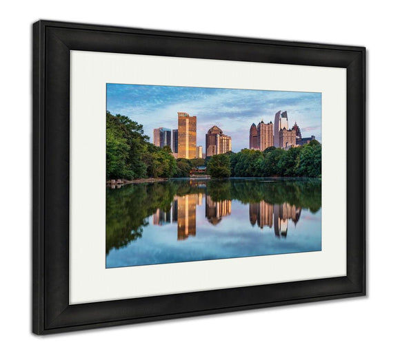 Framed Print, Skyline Of Downtown Atlantgeorgifrom Piedmont Park