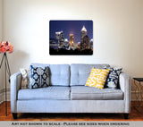 Metal Panel Print, Group Of Buildings At Atlantdowntown At Dusk