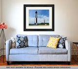 Framed Print, Old And New Cape Henry Lighthouses In Virginibeach