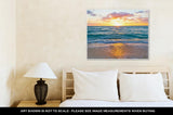 Gallery Wrapped Canvas, Sunrise And Ocean Golden Wave On Miami Beach Floridus