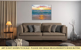 Gallery Wrapped Canvas, Sunrise And Ocean Golden Wave On Miami Beach Floridus