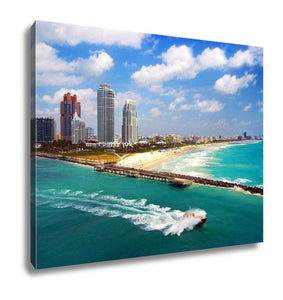 Gallery Wrapped Canvas, Aerial View Of South Miami Beach