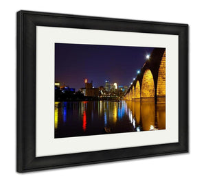 Framed Print, Stone Arch Rainbow