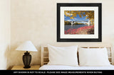 Framed Print, Autumn Colors With Bridge Over The Mississippi River Minnesota