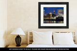 Framed Print, Skyline Of Cleveland Evening Time Usnorth Americ