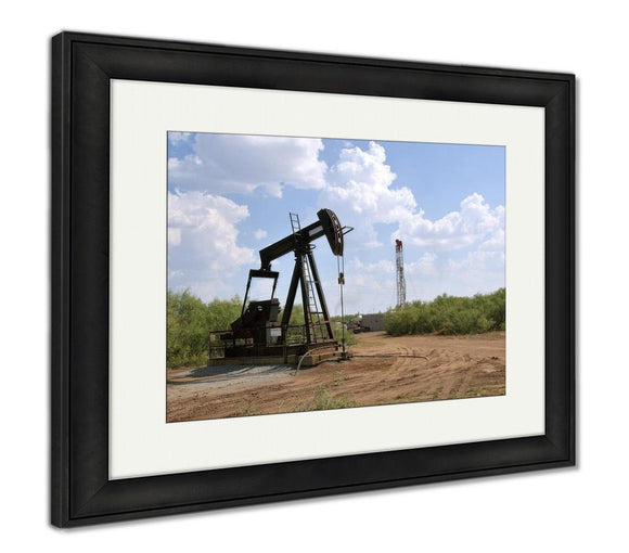 Framed Print, Pumping For Oil