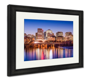 Framed Print, Rosslyn Arlington Virginiusskyline On Potomac River