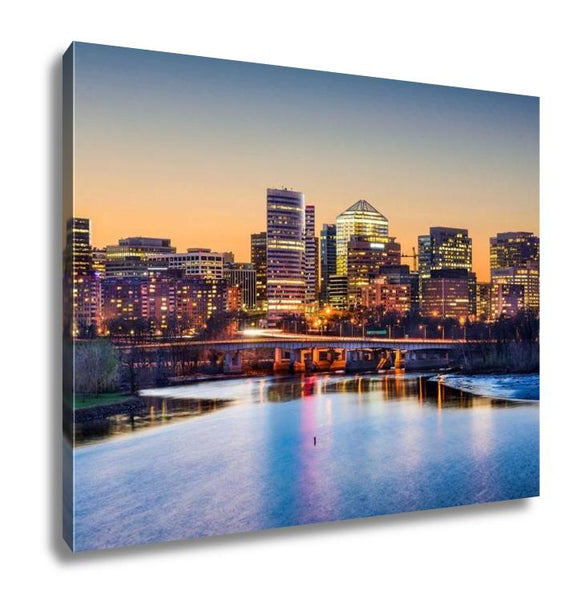 Gallery Wrapped Canvas, Rosslyn Arlington Virginiusskyline On Potomac River