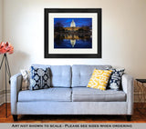 Framed Print, Capitol Building At Night Washington Dc United States Of America