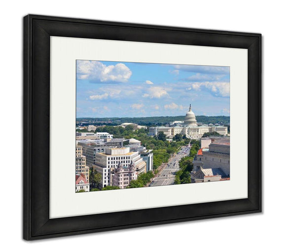 Framed Print, Washington Dc Aerial View Pennsylvanistreet Federal Buildings