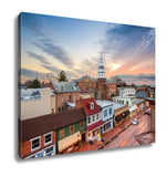 Gallery Wrapped Canvas, Capitol Building Annapolis Maryland Usdowntown View Over Main