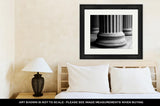 Framed Print, Closeup Of Classic Columns In Black And White