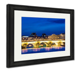 Framed Print, Louvre Pont Neuf Oldest Standing Bridge Across River Seine Paris