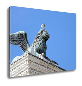 Gallery Wrapped Canvas, Winged Lion Statue Piazzsan Marco Venice Seagull Head