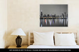 Gallery Wrapped Canvas, View Of Chicago Skyline Over Lake Michigan At Night