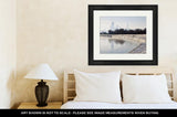 Framed Print, Icy Winter Morning In Chicago Illinois USA