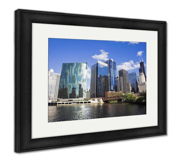 Framed Print, Summer Day In Chicago Illinois Usnorth Americ