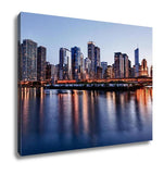 Gallery Wrapped Canvas, Sunset Over Chicago From Navy Pier