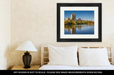 Framed Print, Central Park Reservoir Fall Foliage And Upper West Side Manhattan