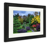 Framed Print, Butchart Gardens Set Amazingly Beautiful Gardens On Vancouver