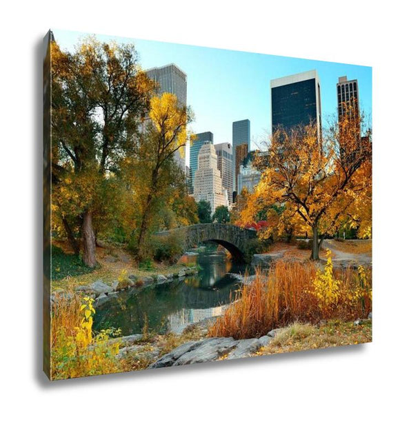 Gallery Wrapped Canvas, Central Park Autumn Buildings Midtown Manhattan New York City