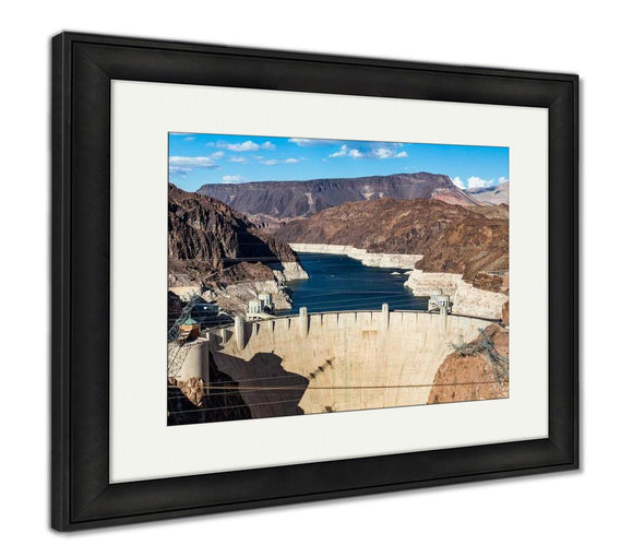 Framed Print, Hoover Dam And Lake Mead Near Las Vegas