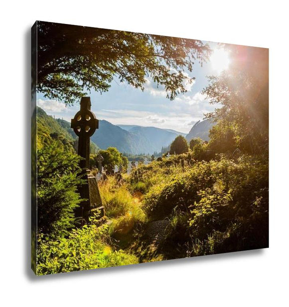 Gallery Wrapped Canvas, Old Faithful Old Celtic Cross Glendalough Wicklow Mountain