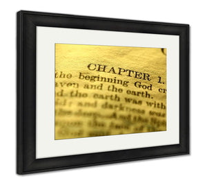 Framed Print, Close Up Of Old Holy Bible Book