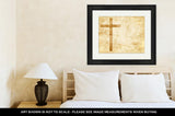 Framed Print, Old Faithful Cross On Parchment
