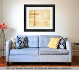Framed Print, Old Faithful Cross On Parchment