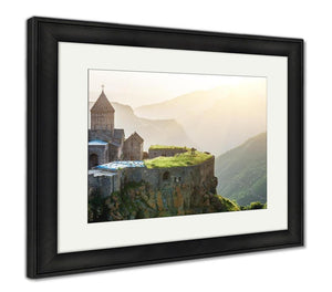 Framed Print, Old Faithful Ancient Monastery In Setting Sun Tatev Armenia