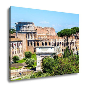 Gallery Wrapped Canvas, View Of Coliseum Fro The Roman Forum In Rome Italy