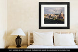 Framed Print, View Historical Center Rome Colosseum On Sunny Spring Day Flying
