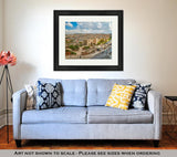 Framed Print, Cloud Gate View To Damascus Gate And Old Jerusalem City