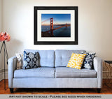 Framed Print, Golden Gate Bridge At Sunset From Battery Spencer Viewpoint