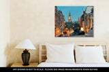 Gallery Wrapped Canvas, Street View Of Trafalgar Square At Night In London