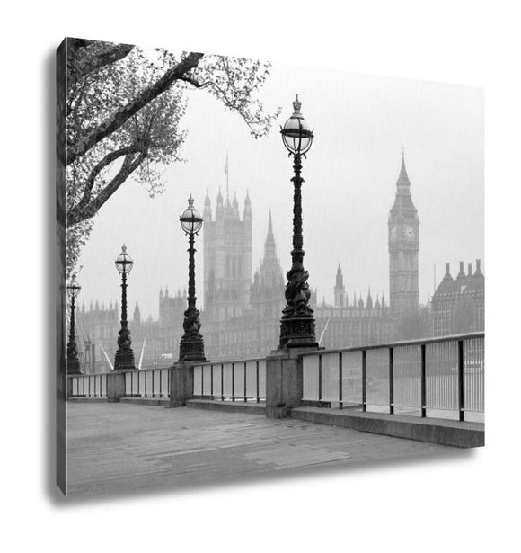 Gallery Wrapped Canvas, Big Ben Houses Of Parliament Black And White Photo