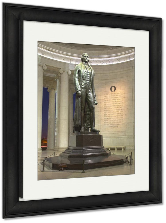 Framed Print, Washington Dc Jefferson Memorial And Declaration Of Independence