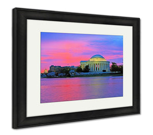 Framed Print, Jefferson Memorial At Sunrise