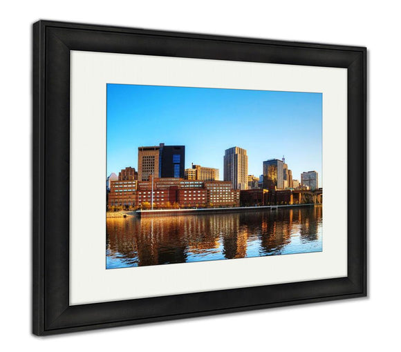 Framed Print, Downtown Of St Paul Mn And Mississippi River