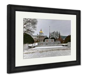 Framed Print, Capitol Building Concord New Hampshire War Memorial