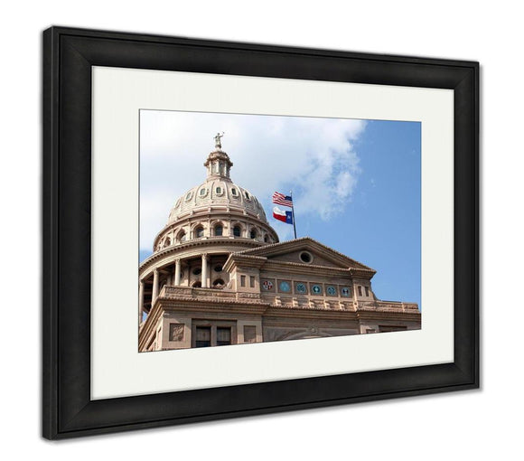 Framed Print, State Capitol Building In Downtown Austin Texas