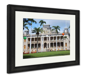 Framed Print, Iolani Palace In Honolulu In Oahu Hawaii