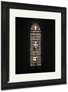 Framed Print, Stained Window In Catolic Temple In Galle Fort Sri Lanka