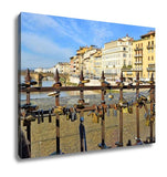 Gallery Wrapped Canvas, Padlocks On Ponte Vecchio Symbolizing Everlasting Love Florence