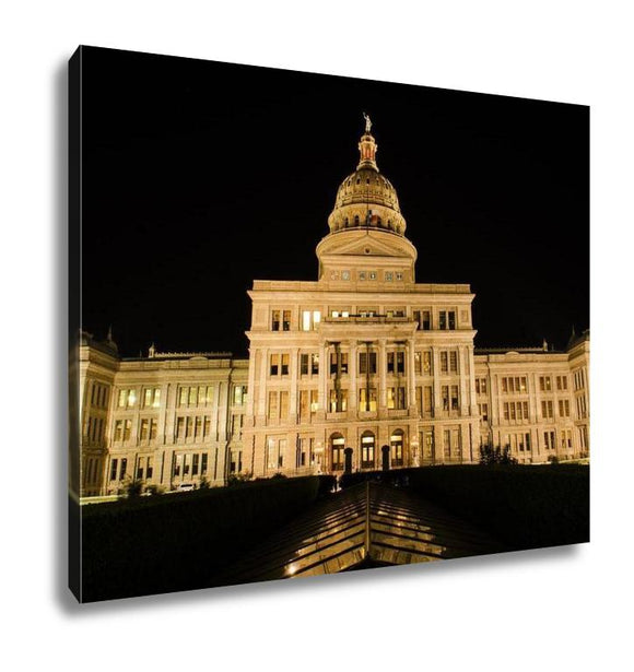 Gallery Wrapped Canvas, Capitol Of Texas In Austin At Night