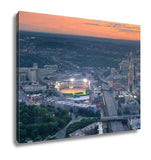 Gallery Wrapped Canvas, Boston Aerial View At Sunset