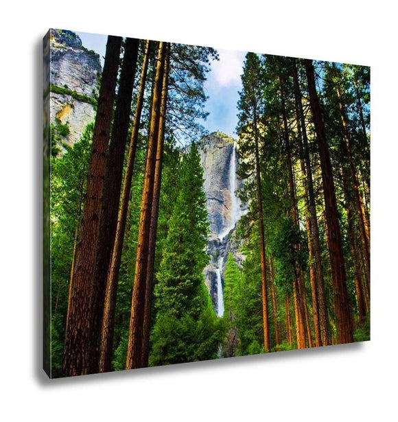 Gallery Wrapped Canvas, Yosemite Waterfalls Behind Sequoias In Yosemite National Parkcalifornia