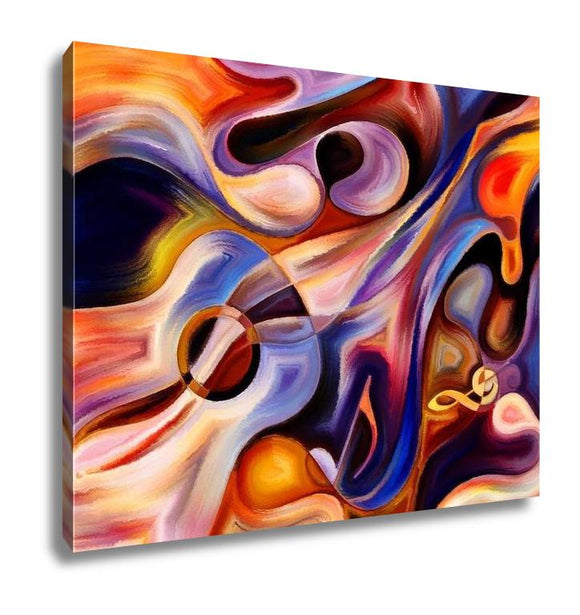 Gallery Wrapped Canvas, Abstract Painting On Subject Of Music And Rhythm